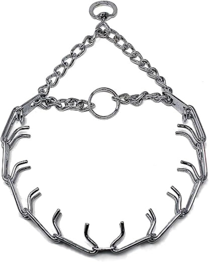 Prong Dog Training Collar, 22In X 3.0Mm (Neck Size up to 18In) Medium, Ultra-Plus Chrome Plated Steel Pet Pinch anti Pull Collar for Dogs Made in Germany