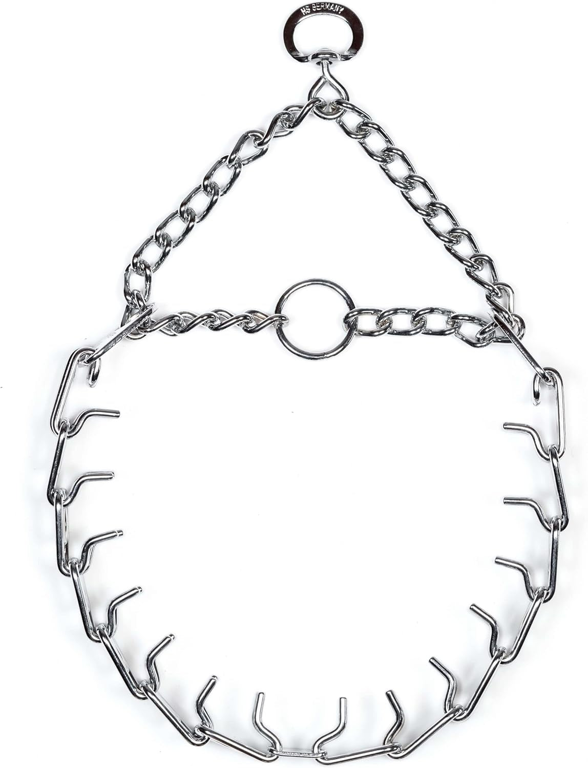 Prong Dog Training Collar, 22In X 3.0Mm (Neck Size up to 18In) Medium, Ultra-Plus Chrome Plated Steel Pet Pinch anti Pull Collar for Dogs Made in Germany