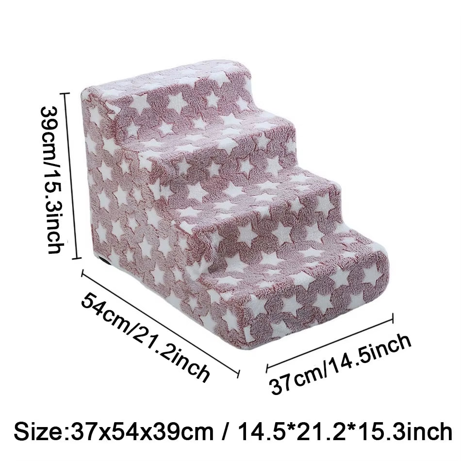 Stairs for Dog Pet Ramp Stairs Cat Dog Ladder 3 4 Step Stairs for Dogs Puppy Ramp Detachable Sponge Pet Ladder Accessories