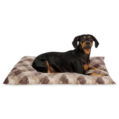 Medium Pillow Dog Bed, Brown Chic Cabin Moose, 27" X 36"