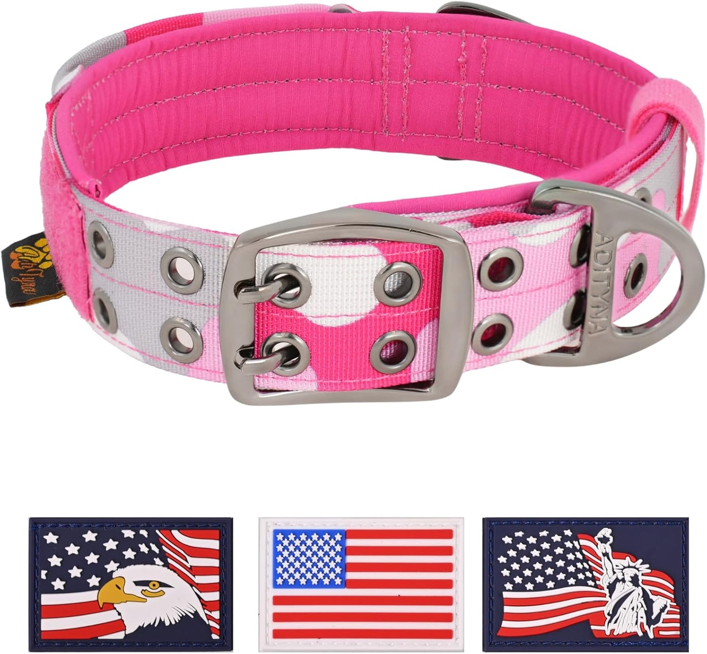 Heavy Duty Dog Collar for Large Dogs - Reflective Collar with Handle for Training, and Walking - Wide, Thick, Tactical, Soft Neoprene Padded