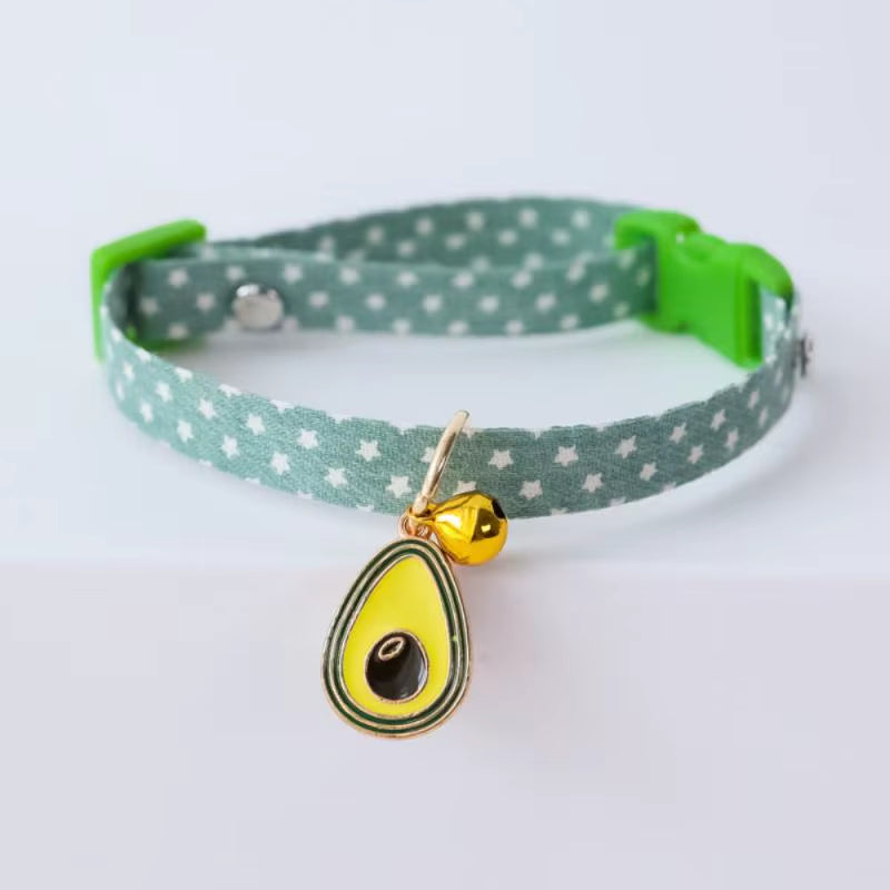 Collar Sakura Heart Fruit Cat Plaid Cat Collars Bell Cartoon Necklace Adjustable Collar for Cat Small Dog Pet Cat Accessories