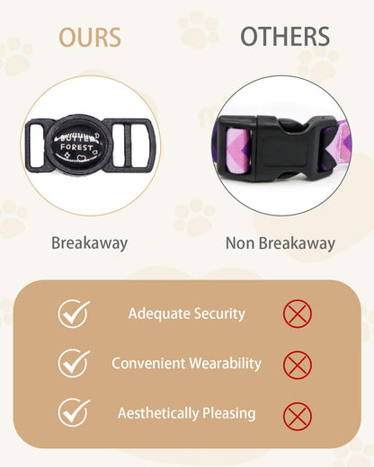 Furry Breakaway Cat Collar with Bell, Adjustable 7.87"-11.78" Kitten Collar, Suitable for All Types of Cats and Small Dogs (M, Brown)