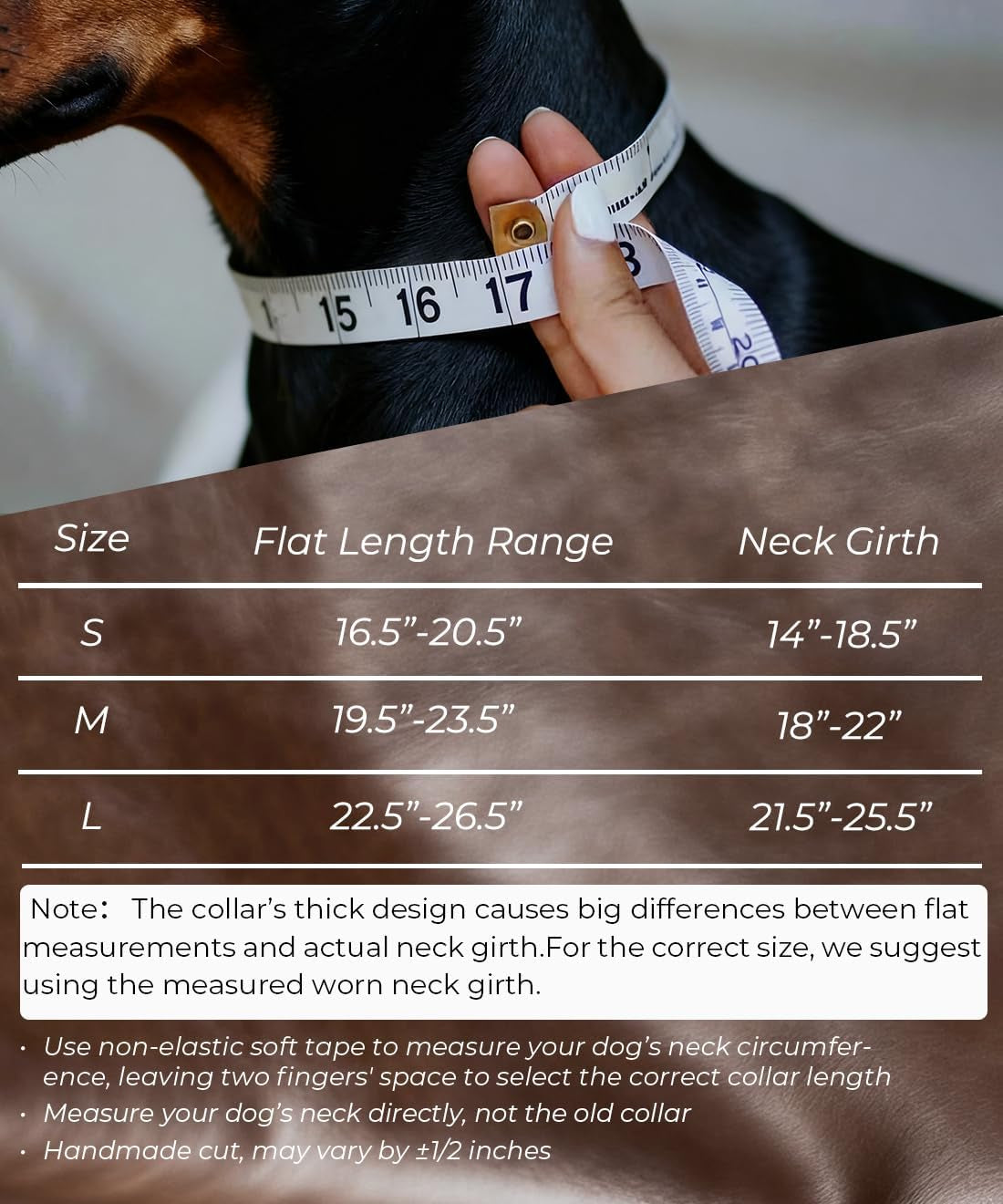 Eliteguard Genuine Leather Dog Collar, 2.2-Inch Handmade Studded with Stainless Steel Buckle, Daily Wear for Large Dogs, Brown 14-18.5 In