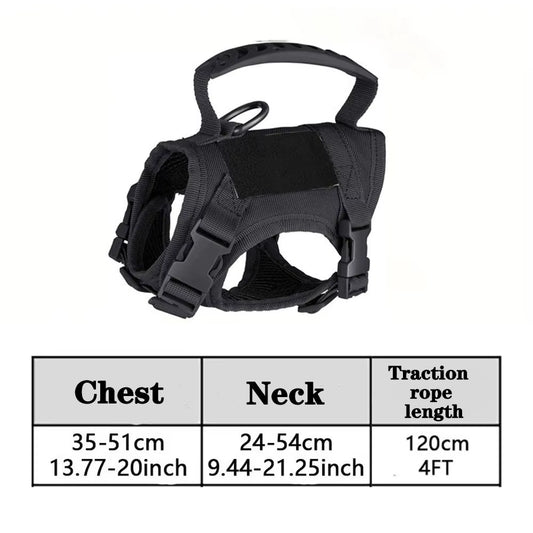 Tactical Cat Dog Harness Leash for Working Adjustable Pet Vest Harness Soft Mesh Training Puppy Straps with Handle for Large Cat