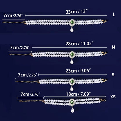 Wholesale Dog Cat Pearl Necklace Jewelry Diamond Pendant Adjustable Luxury Pet Collar Wedding Birthday Prom Costume Accessories