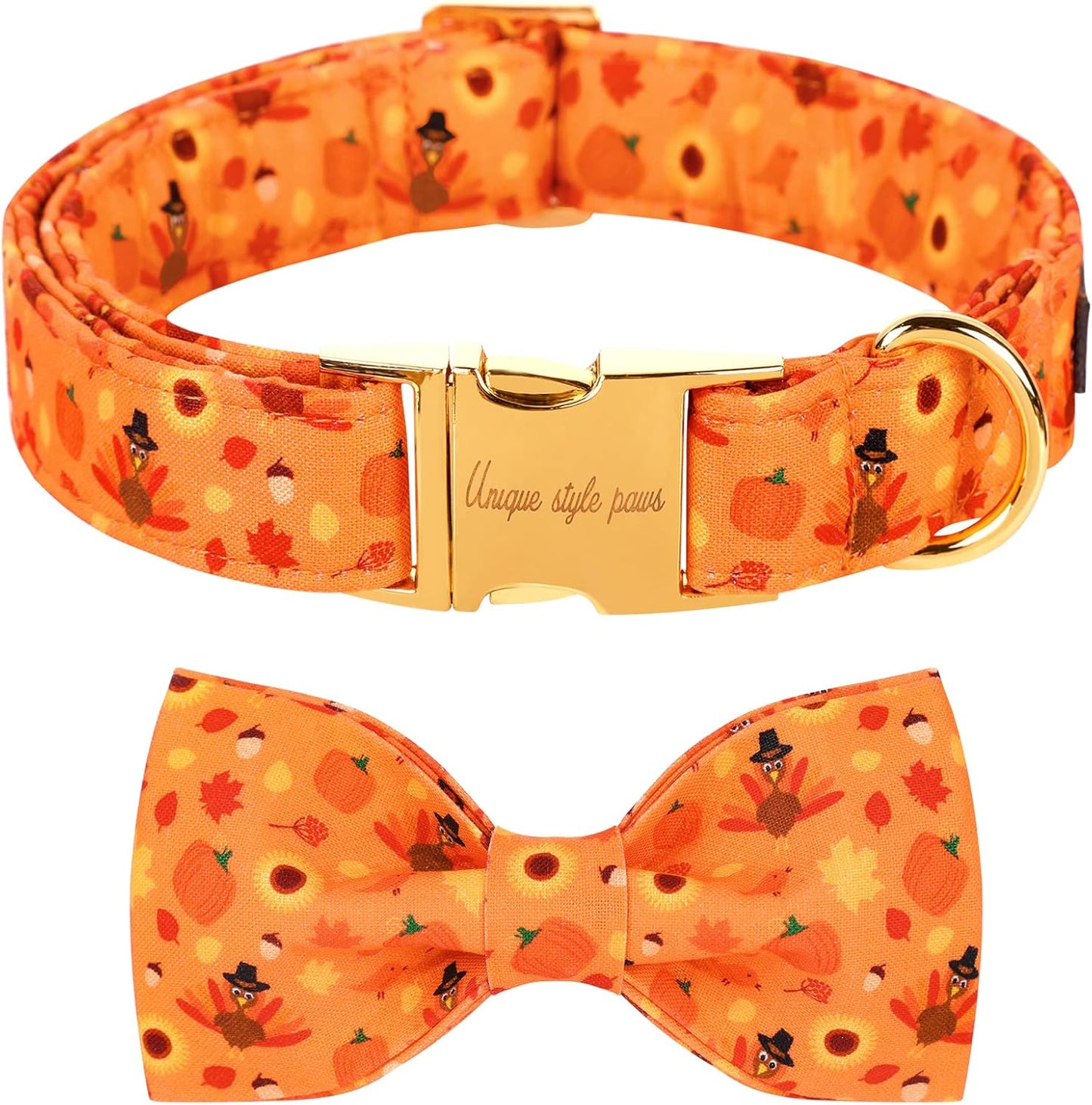 Plaid Dog Collar with Bow Pet Gift Adjustable Soft and Comfy Bowtie Collars for Small Medium Large Dogs