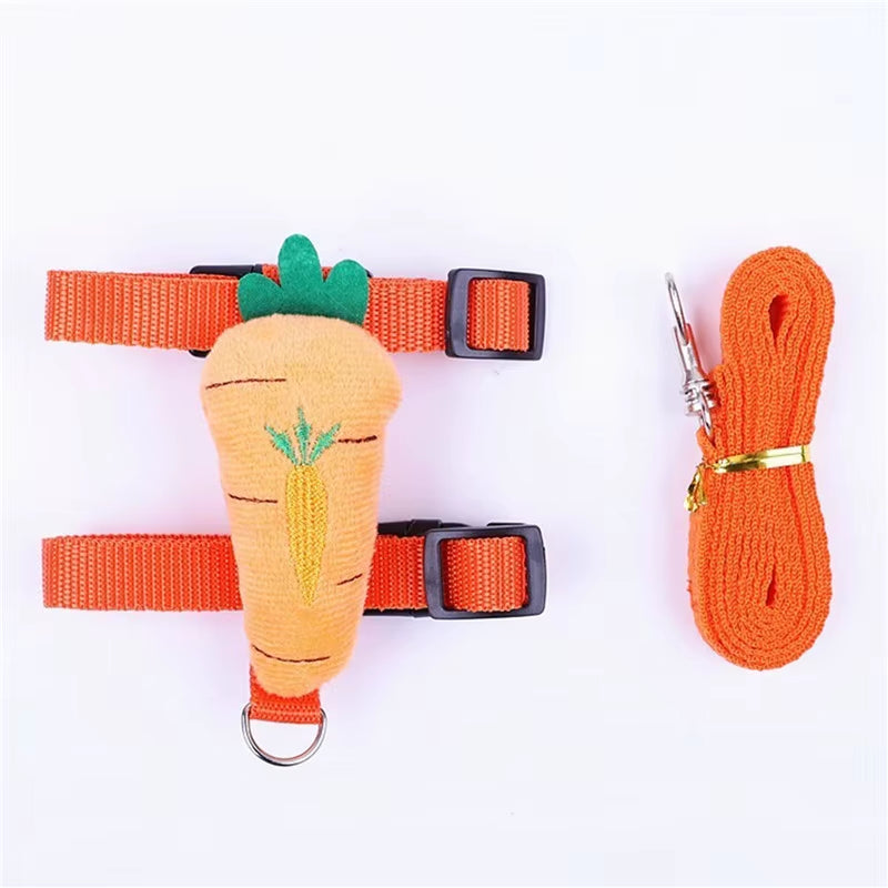 Hamster Rabbit Small Pets Chest Strap Outdoor Traction Rope Adjustable Harness Leash Vest for Rabbit Hedgehog Guinea Pig