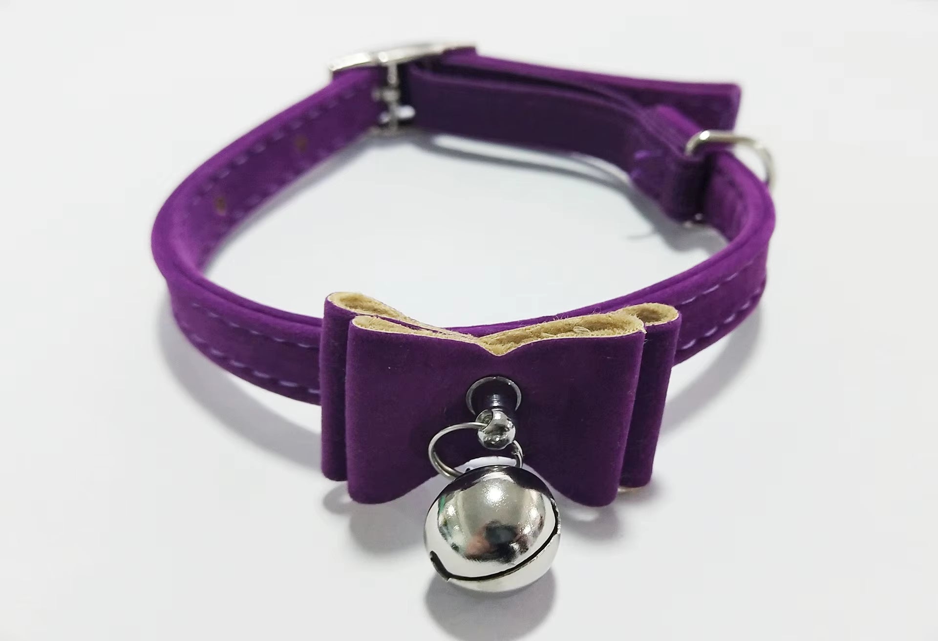 Safety Elastic Cat Collar Bowtie with Bell Small Dog Cat Collar Safe Soft Velvet 6 Colors Kitten Bow Tie Necklace Pet Supplies
