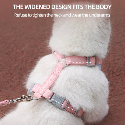 Cat Puppy Outdoor Walking Supplies Fashion Pet Harness and Leash Set for Small Dogs Cats Breathable Durable Kitten Harnesses