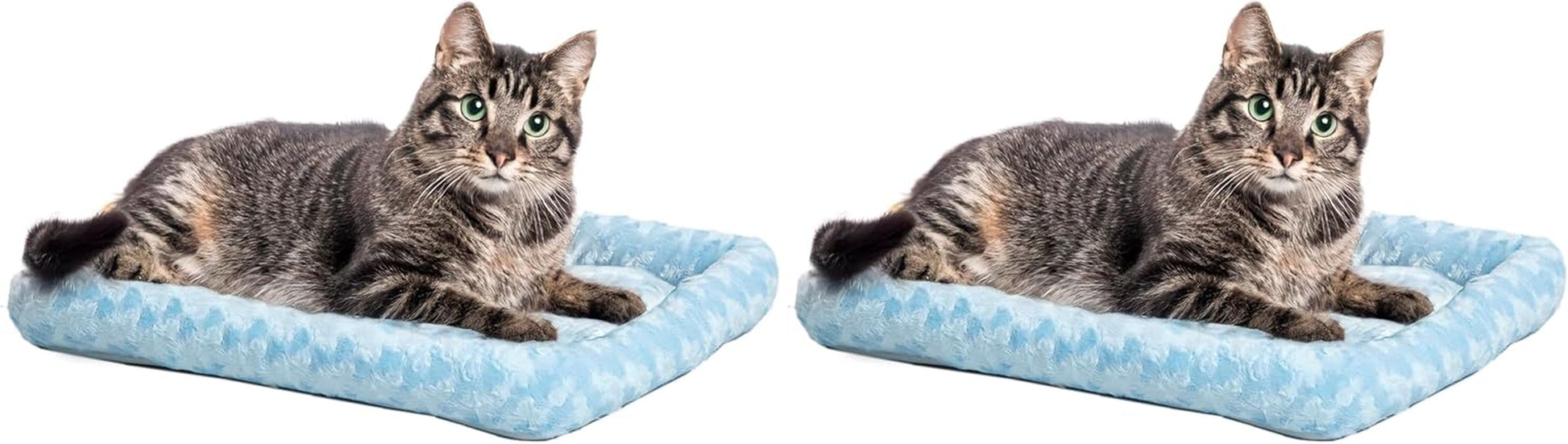 Cozy Gray Faux Fur Bolster Dog Bed - Ultra-Soft, Machine Washable, Perfect for XXS Dogs and Cats in 18-Inch Crates and Carriers