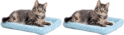 Cozy Gray Faux Fur Bolster Dog Bed - Ultra-Soft, Machine Washable, Perfect for XXS Dogs and Cats in 18-Inch Crates and Carriers