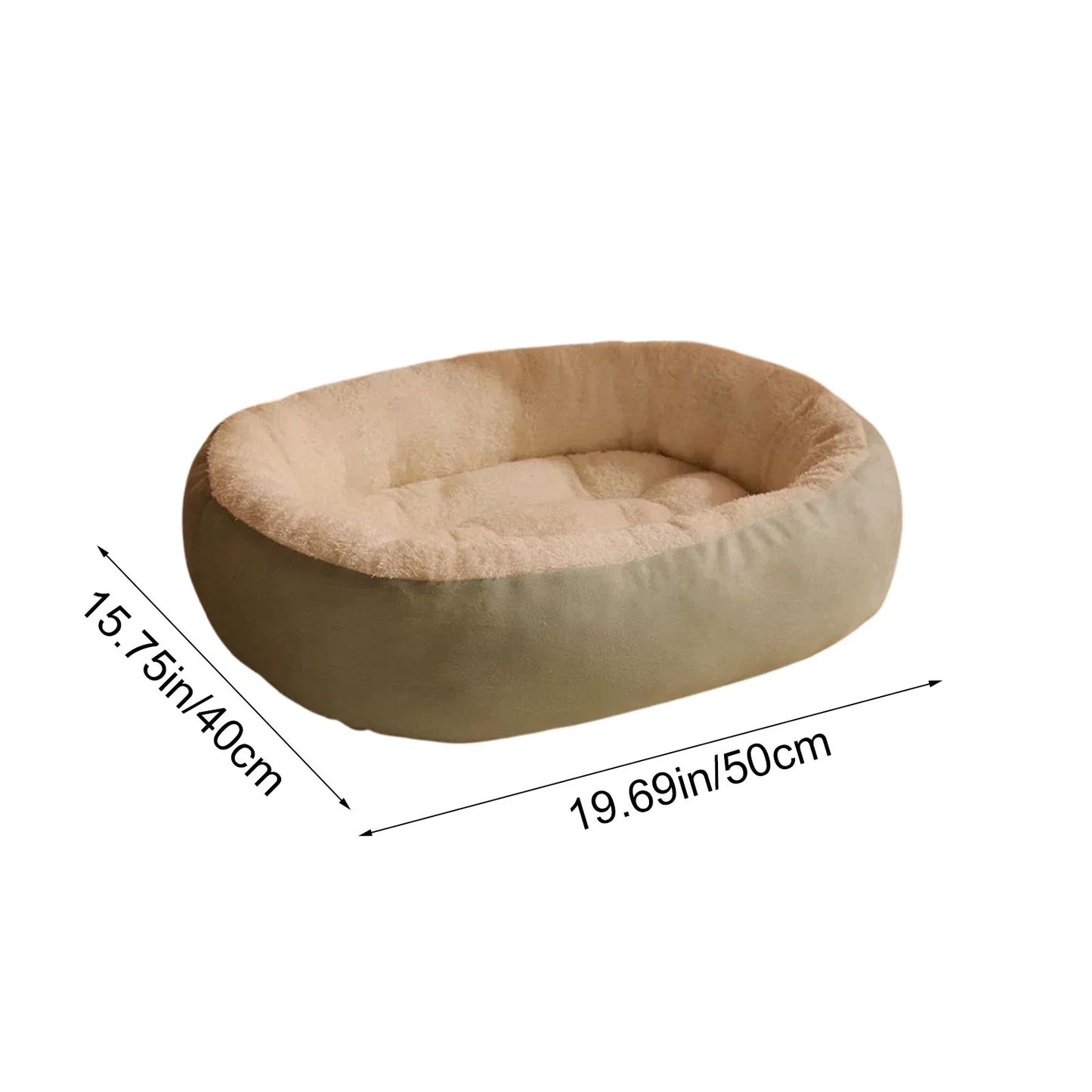 Winter Long Plush Pet Cat Oval Dog Beds Mat for Pet Cats, Cat Bed for Winter Warmth, Portable Washable Pet Bed Nest Cat Sleep Bag Nest Kennel, All-Season Suitable Pet
