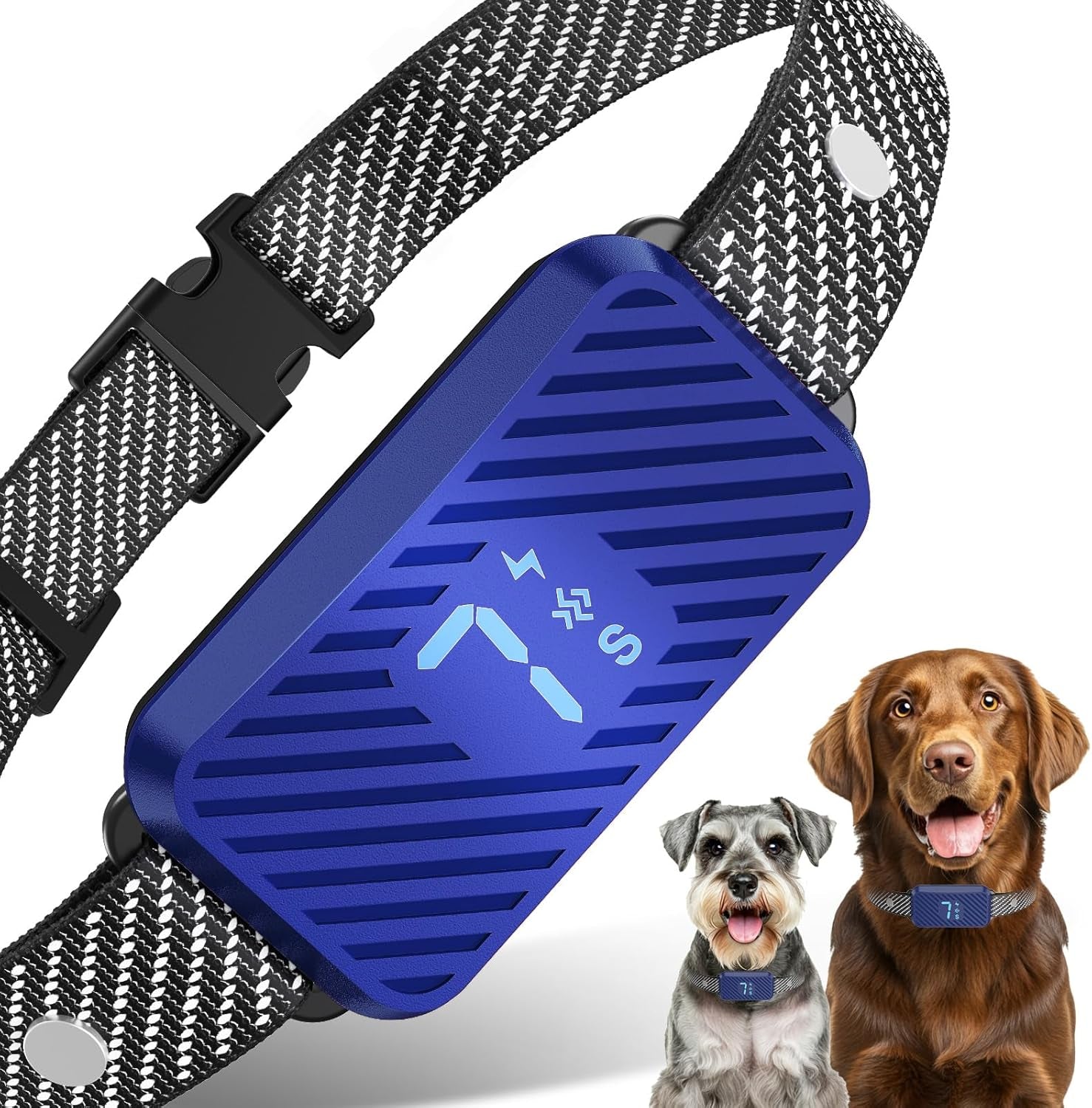 Dog Bark Collar for Large Medium Small Dogs, Effective No-Bark Collar, Smart Barking Collar, Rechargeable Bark Collar with 7-Level Sensitivity, 3 B & V Modes, Waterproof, Neon Orange
