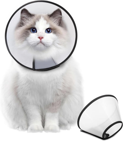 Dog Cone Collar Adjustable after Surgery, Comfortable Pet Recovery Collar & Cone for Large Medium Small Dogs, Elizabethan Dog Neck Collar Plastic Practical （L）