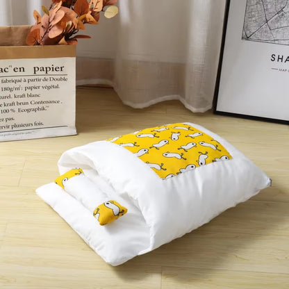 Kawaii Removable Cats Bed House Home Supplies Products for Adult Cats Large Pet Dog Bed Cat'S House Cave Comfortable Food Cute