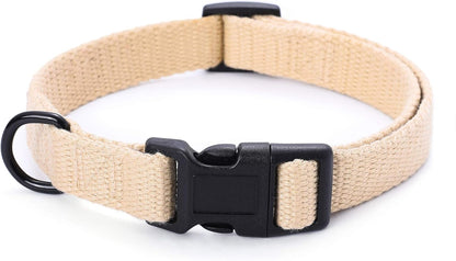 | Genuine Leather Dog Collar | Heavy Duty Canvas Dog Collars with Adjustable Rust-Proof Metal Pin Buckle | Boy Dog Collars for Medium Dogs(Pin Buckle-Turquoise Green)