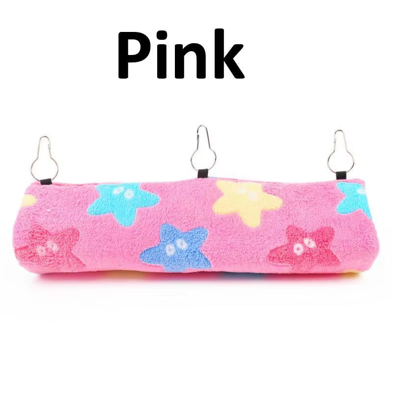 Small Animal Guinea Pig Rat Hammock Hanging Tunnel and Soft Bed Mat for Squirrel Hamster Hideout Cage Accessories