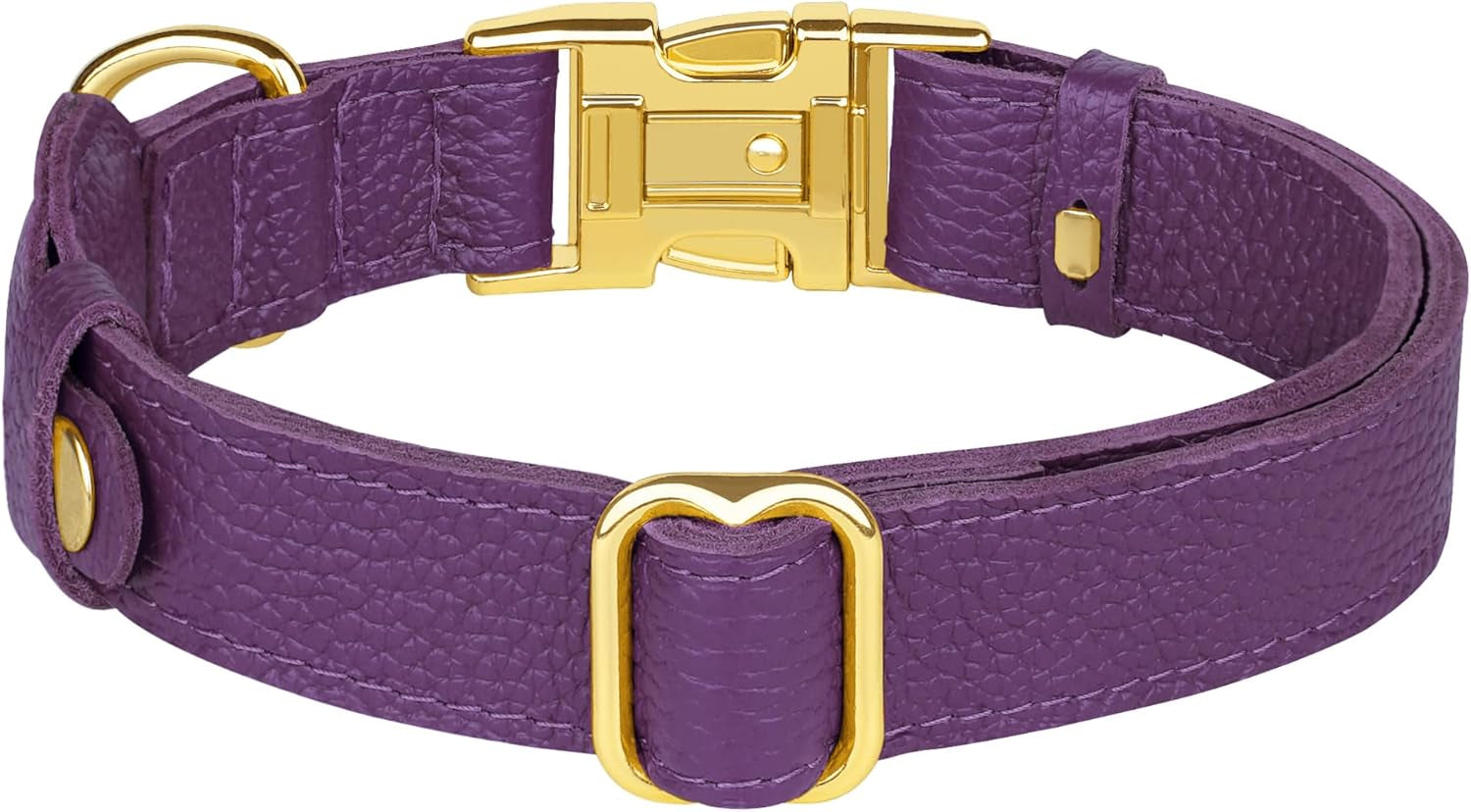 Leather Airtag Dog Collar - Soft Tracking Dog Collar with Apple Airtag Holder and Metal Buckle - Safety GPS Pet Collars for Small Medium Large Dogs Puppy Pink Red (Purple, XS, 9"-12" Neck Fit)