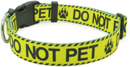 Dog Collar for DO NOT PET, Sturdy Durable with Buckle, Red Dog Collars for Small Medium Large Dogs, Premium Adjustable Polyester Pet Collar