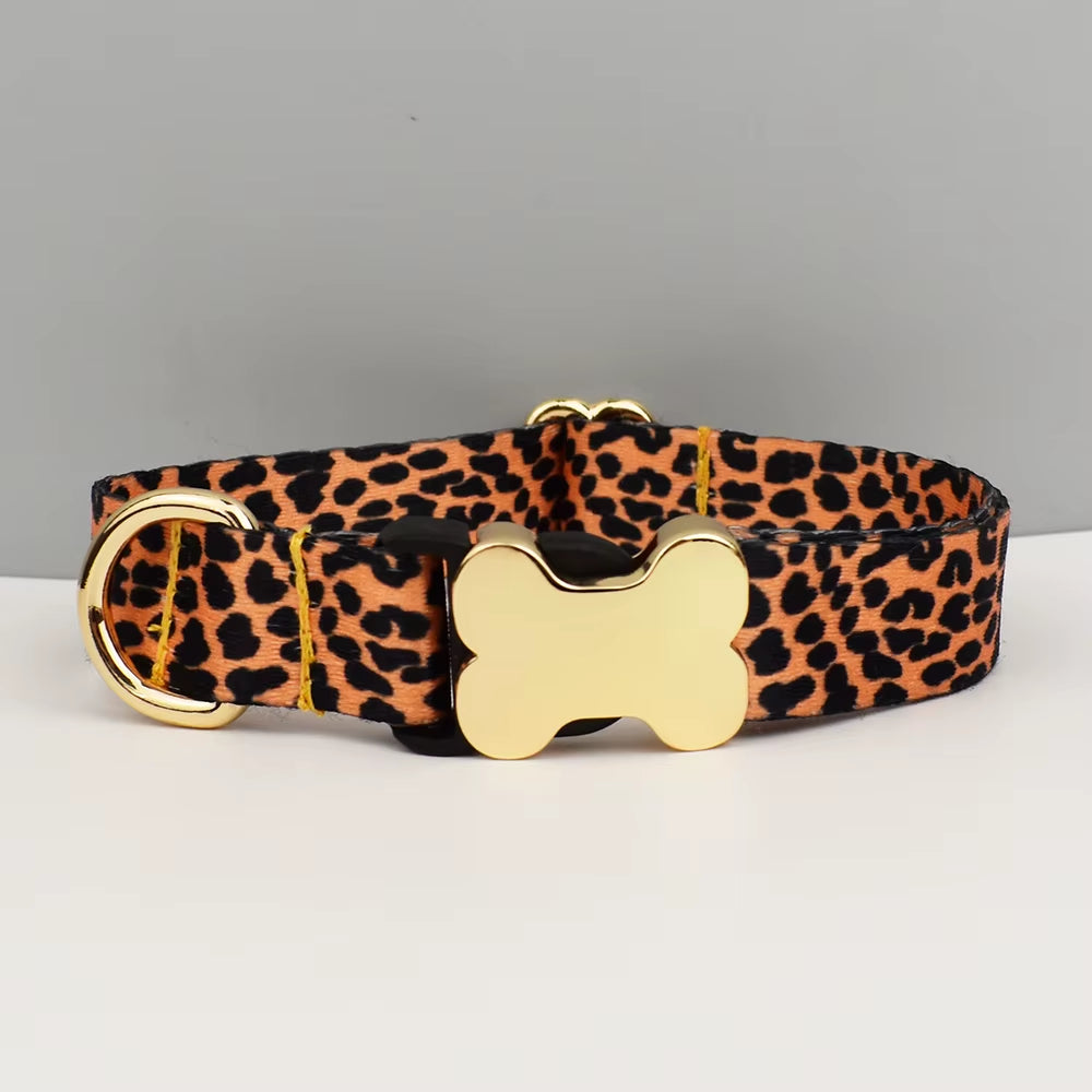 Custom Engraved Ethnic Style Dog Collar with Nameplate for Small Medium Large Dogs Pet Supplies with Matching Leash