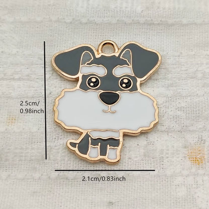 10Pcs Dog Charm Jewelry Accessories Diy Making Craft Enamel Necklace Earring Pendant Keychain Charms Alloy Metal Gold Plated