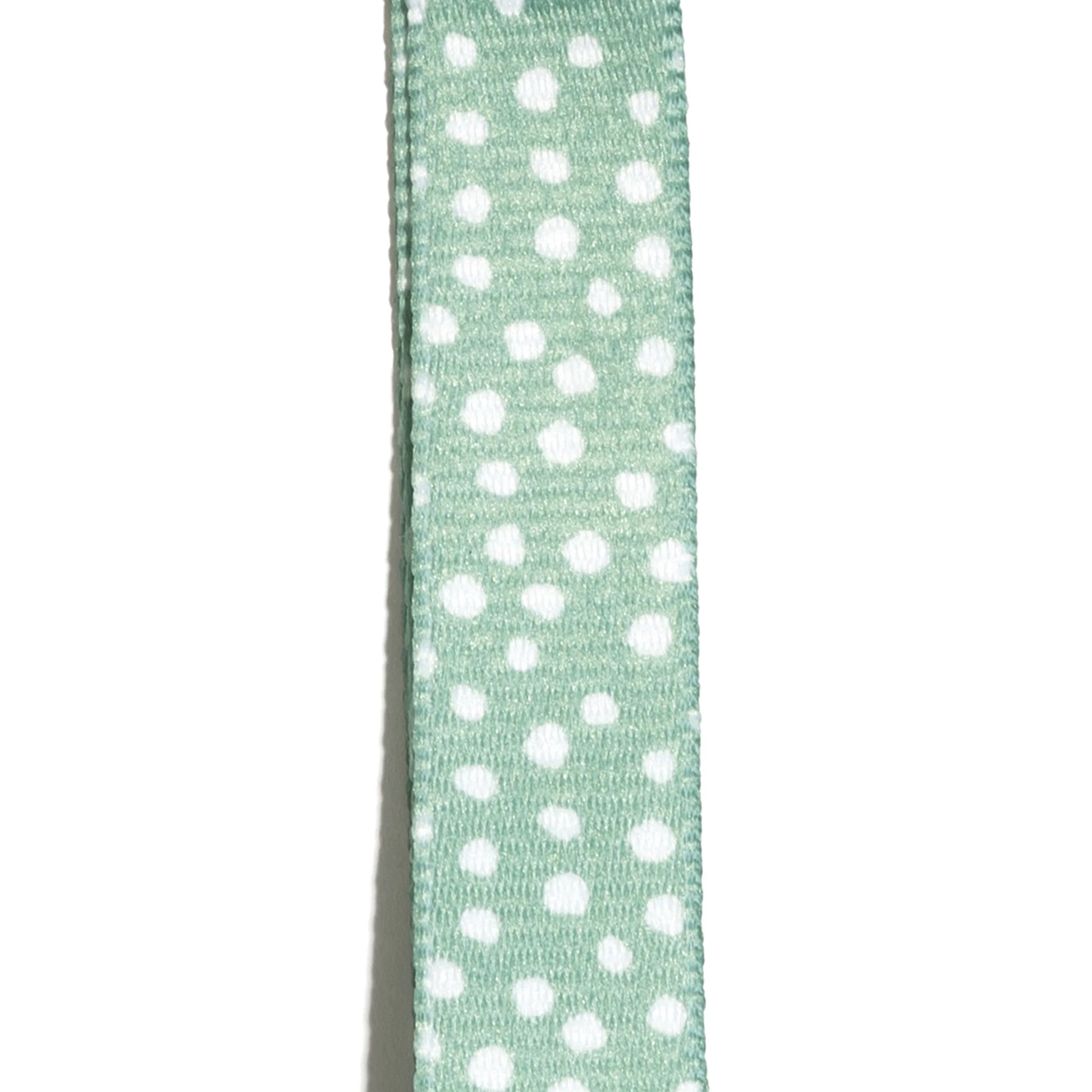 Polka Dot Print Fashion Dog Collar, Metal Buckle, Green, Small