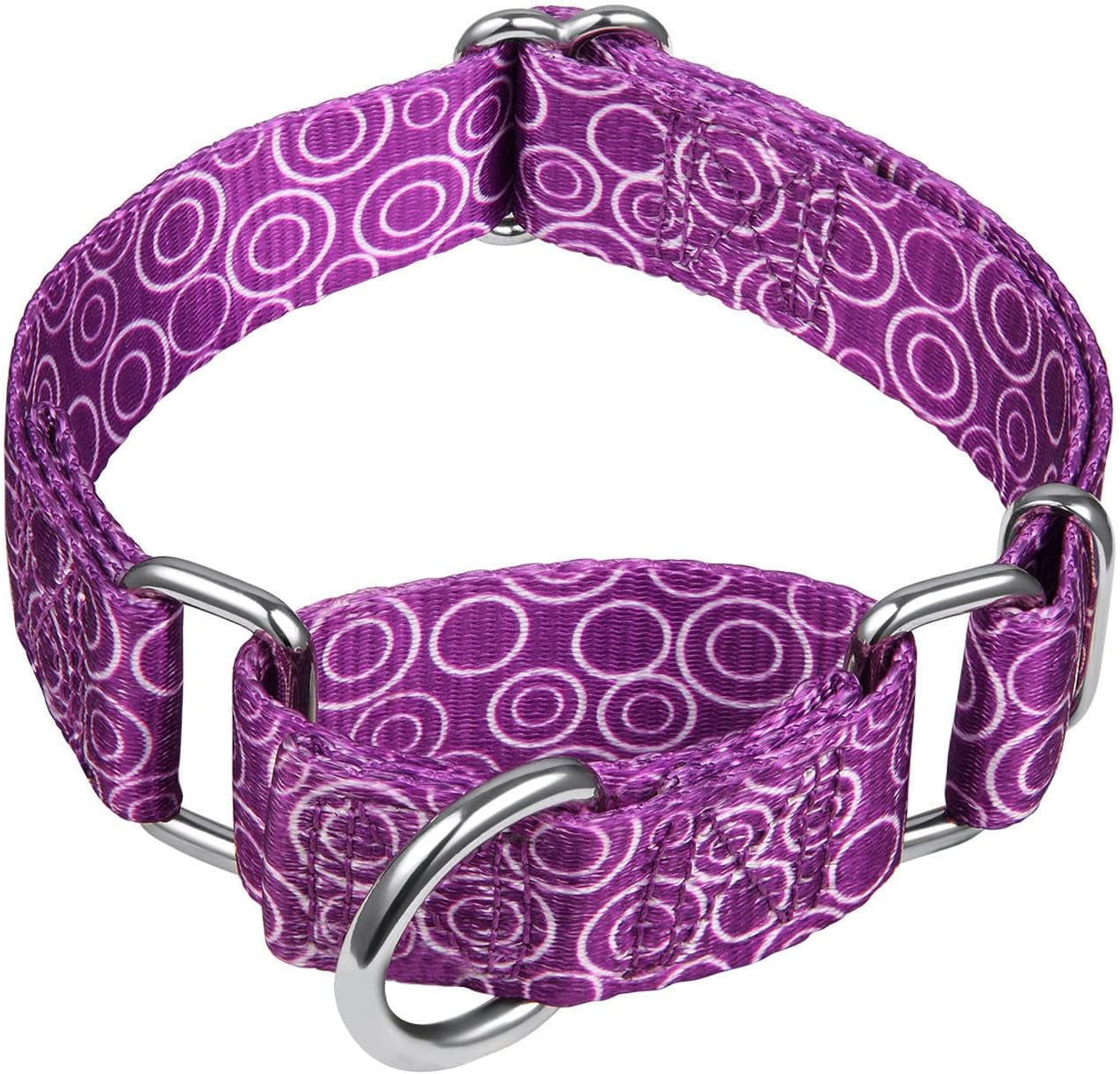 Martingale Dog Collar No Pull Pet Collar Heavy Duty Dog Martingale Collars Silky with Unique Geometric Pattern for Medium and Large Dogs (Large, Turquoise)
