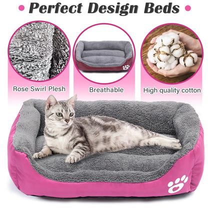 Dog Bed Washable Pet Cat Beds for Small Puppy Medium Dogs Cats, Hotpink