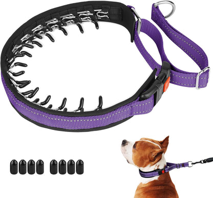 No Pull Dog Collar, Patented Martingale Collar for Small Medium Large Dogs with Buckle and Heavy Duty Nylon for Walking Training Hunting, Safe and Easy to Use(M, Green)