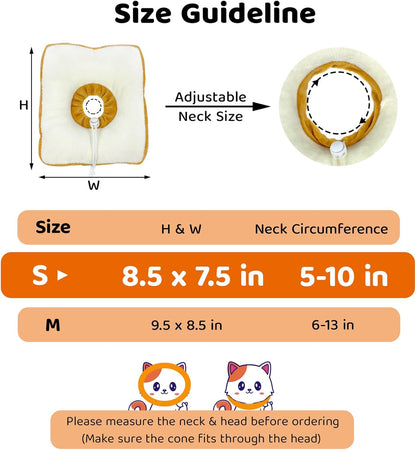Adjustable Cat Cone Collar Soft, Cat Recovery Collar, after Surgery Neck Cone, Elizabethan Collar for Kitten