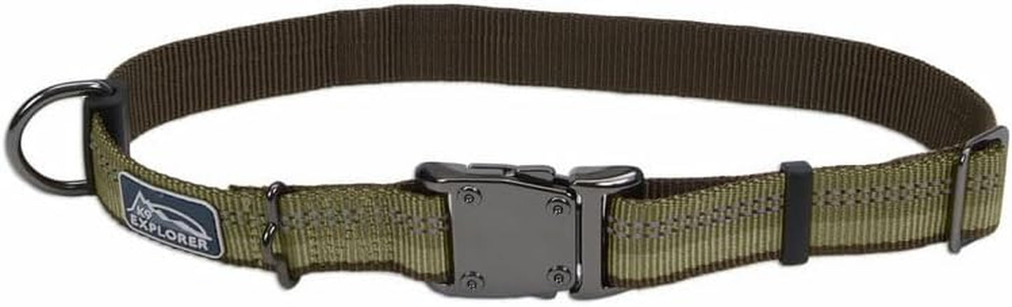 Pet K9 Explorer Reflective Adjustable Dog Collar - Comfortable Collar for the Outdoors - Durable, Lightweight Accessory with Side-Release Buckle - Berry, 5/8" X 8-12"