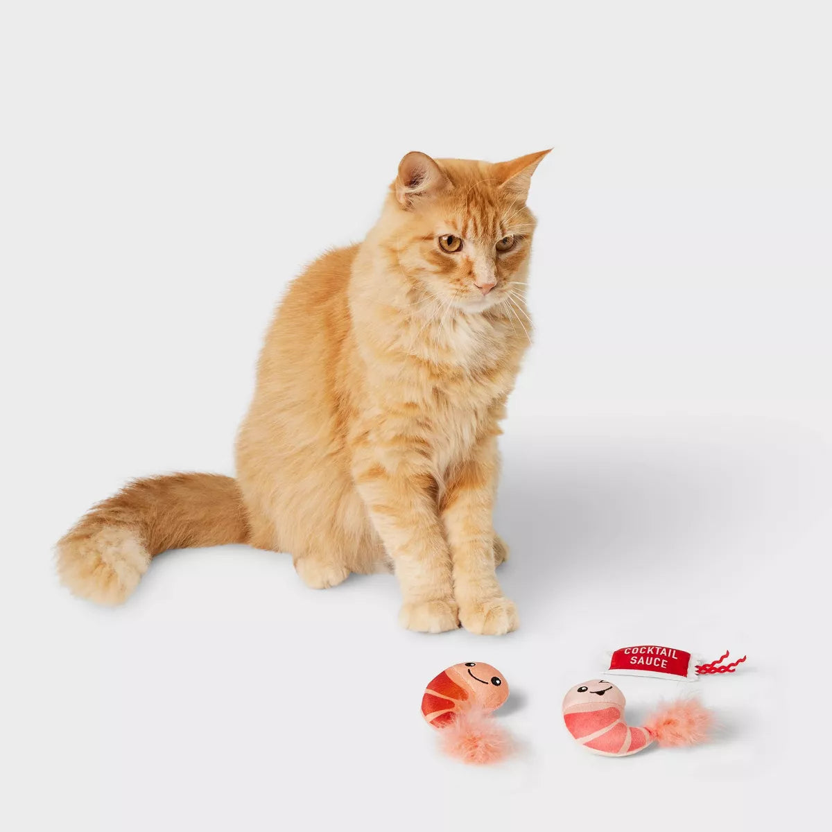Shrimp & Cocktail Sauce Plush Cat Toy - 3Pk - Boots & Barkley™