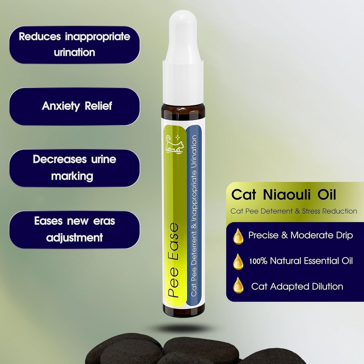 Calming Cat Collar - Vet Approved Pee Deterrent & Anti-Anxiety Relief with Essential Oils