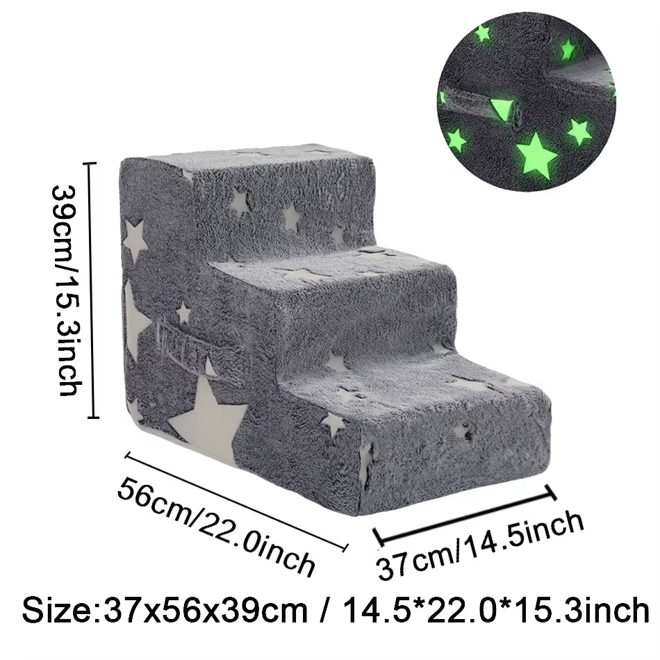Stairs for Dog Pet Ramp Stairs Cat Dog Ladder 3 4 Step Stairs for Dogs Puppy Ramp Detachable Sponge Pet Ladder Accessories