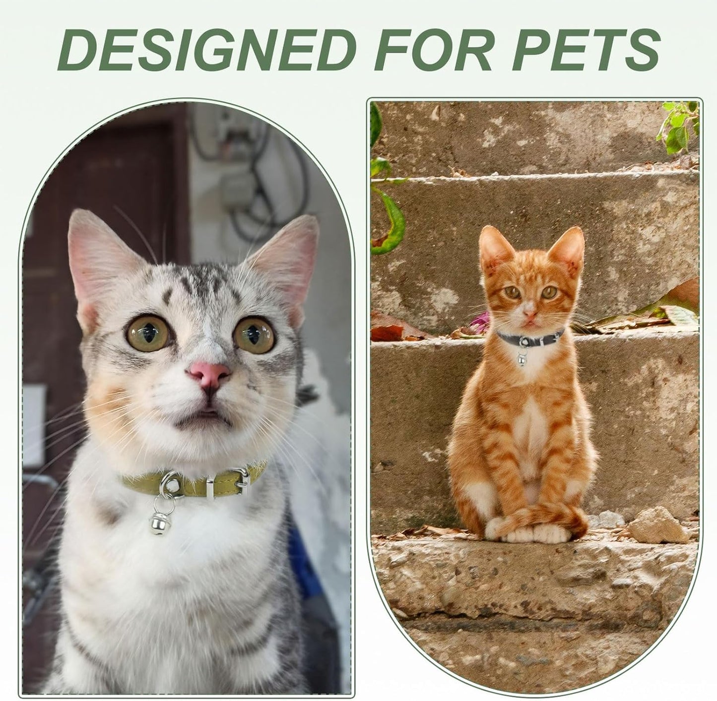 Dog Collar with Bell, Pu Leather Cat Collars Pet Basic Soft Padded Adjustable Buckle, 14.5" (Blue, 1 Pcs), Intended for Teacup/Little Dog/Kitten Cats/Small Animals