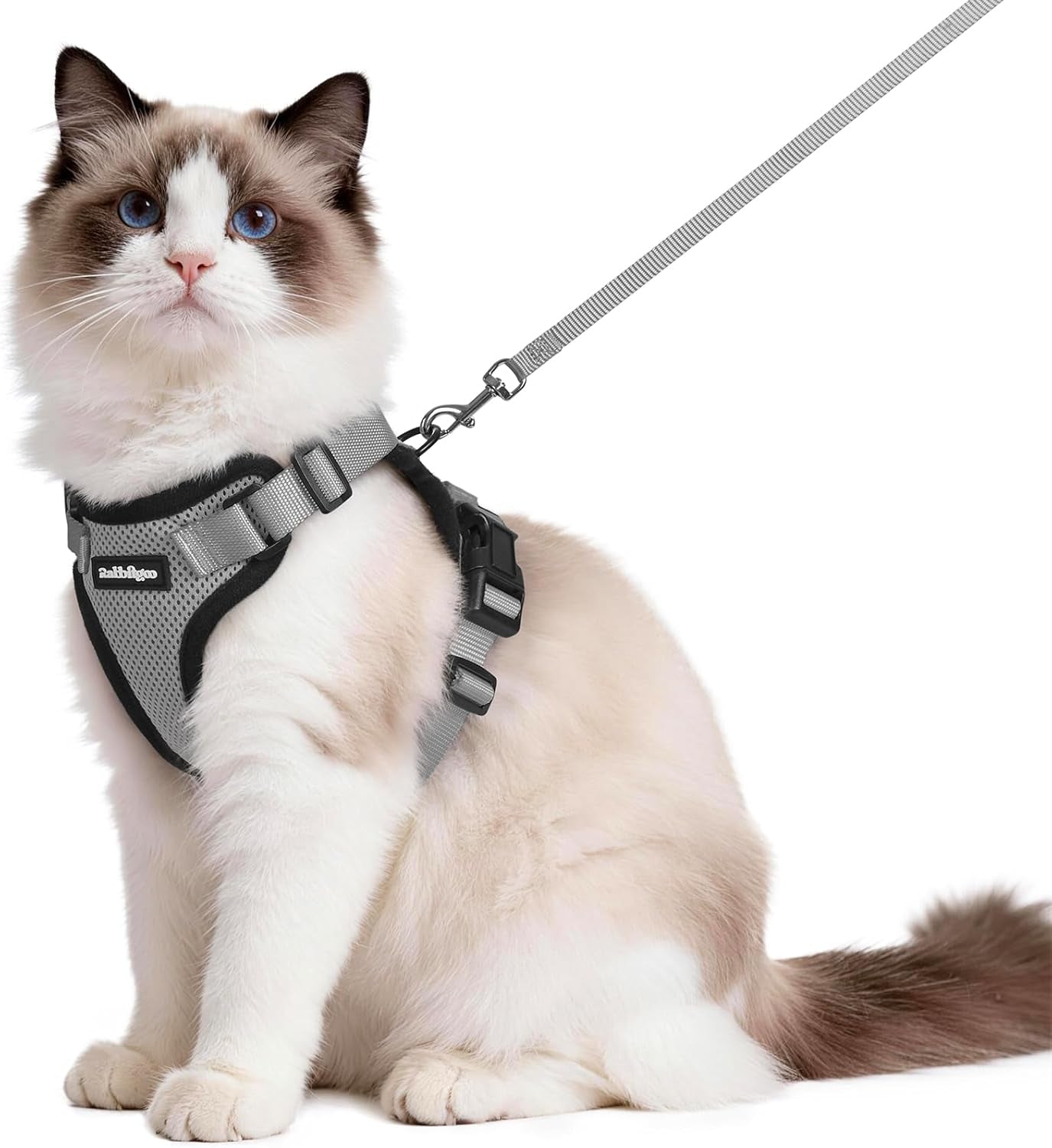 Cat Harness and Leash for Walking, Escape Proof Soft Adjustable Vest Harnesses for Cats, Easy Control Breathable Reflective Strips Jacket, Black, XS