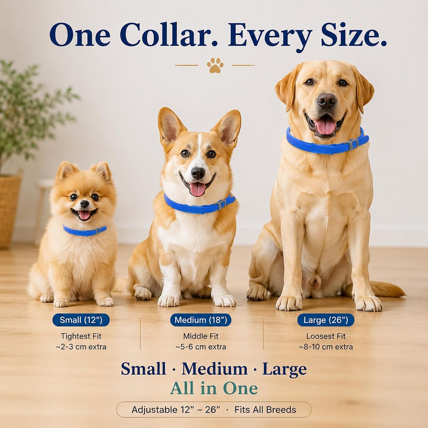Calming Collars for Dogs - Adjustable Pheromone Therapy for All Sizes to Soothe and Relax Your Pet