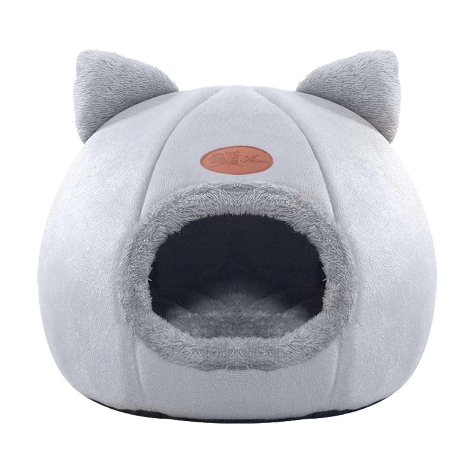 Warm Pet Cave Indoor Cat House Soft Cat Tent Bed Cute Cat Cubby Cozy Dog House Bed Pet Supplies Black of Friday