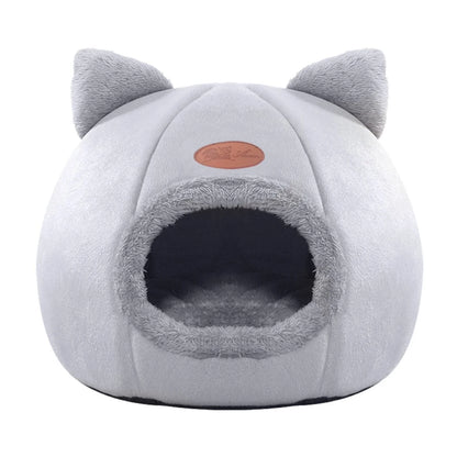 Warm Pet Cave Indoor Cat House Soft Cat Tent Bed Cute Cat Cubby Cozy Dog House Bed Pet Supplies Black of Friday