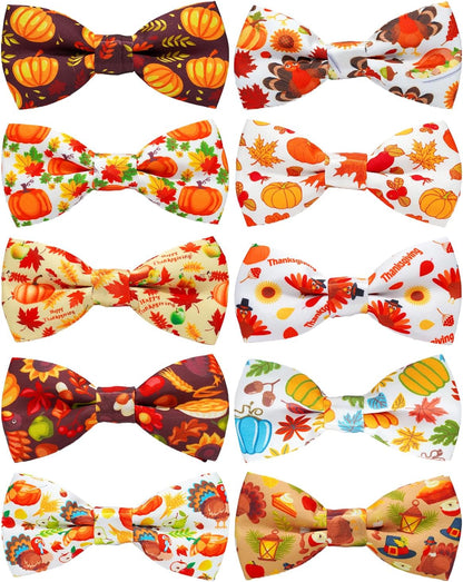 10 Pack Plaid Small Dog Bow Ties Sliding Collar Attachments Puppy Cats Classic Bowties for Medium Dogs Rainbow Bowknots Christmas Party Holiday Pet Grooming Accessories(Small)