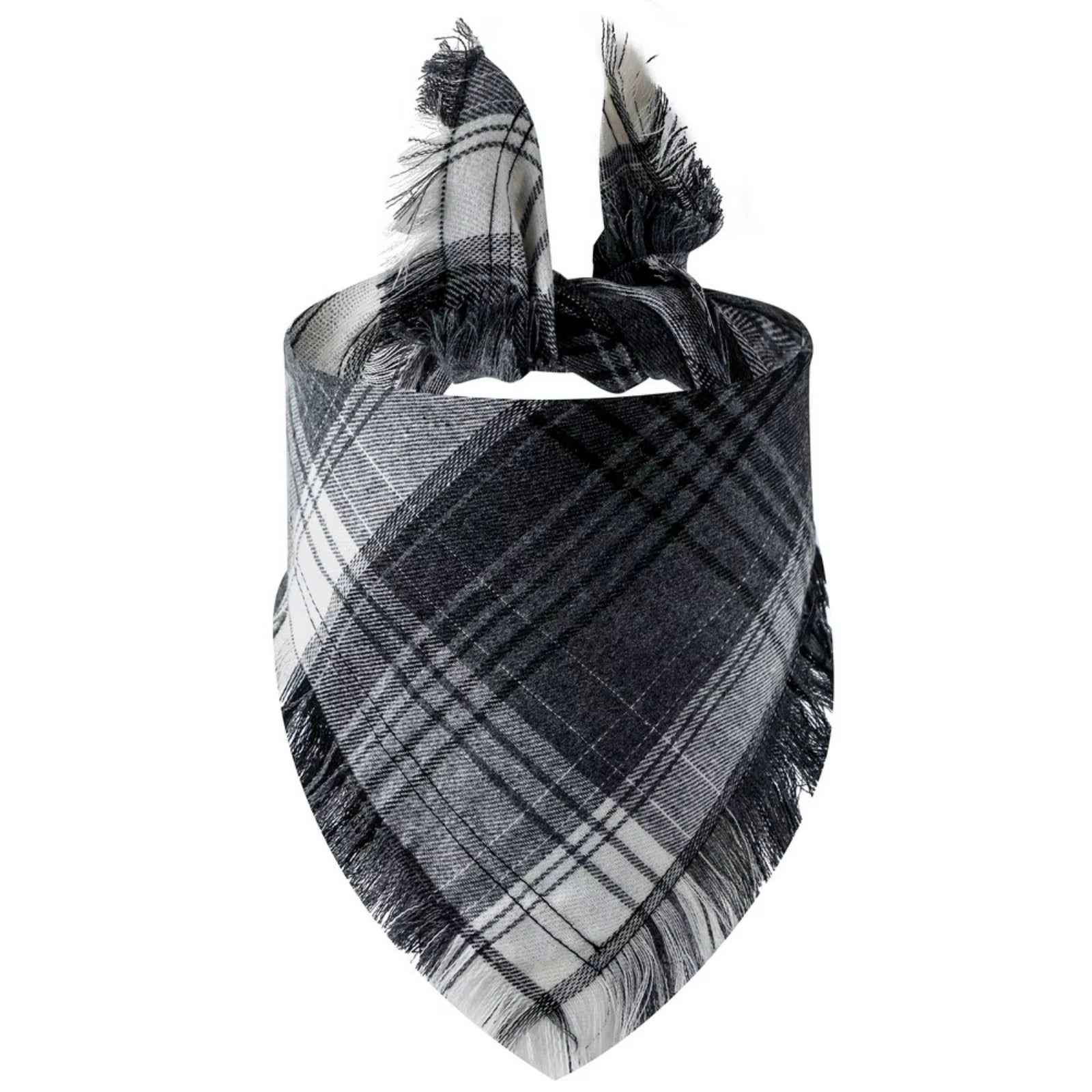 Plaid Tassel Dog Bandana Pet Triangular Scarf Pet Dog Cat Scarf Dog Supplies Photo Prop Stuff Bib Cat Puppy Accessories