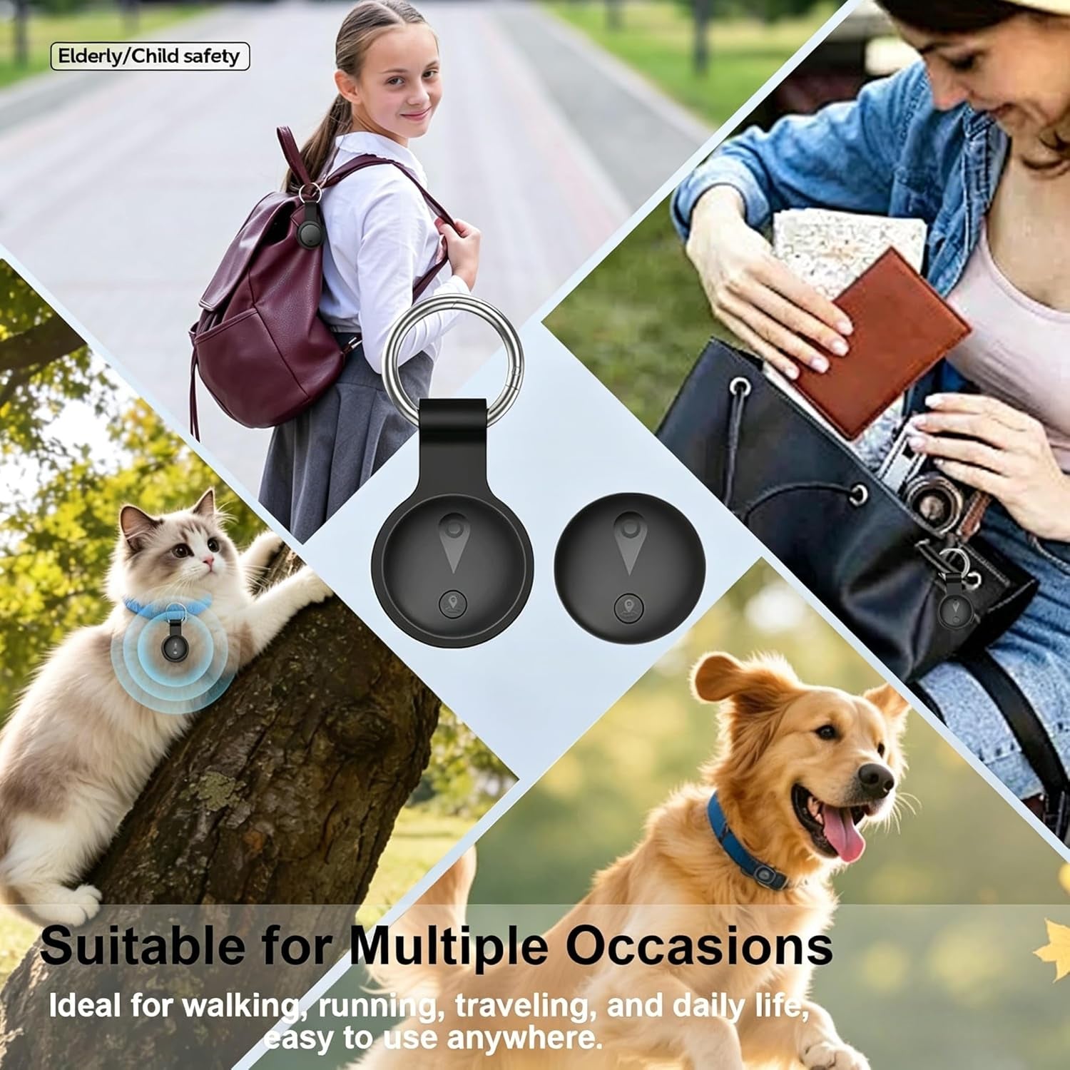 GPS Tracker for Dogs, Smart Collar with Real-Time Location, Pet Location Tracker with Holder, No Monthly Fee & No SIM Card, Works with Ios Find My, Ultra-Slim IP68 Waterproof Dog Tracker