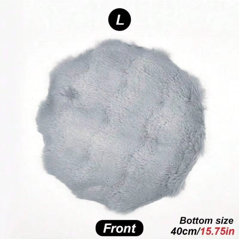 Winter Plush Cat Bed Mat round Pet Bed for Cats Small Dogs Fleece Pet Sleeping Mat Kitten Puppy Nest Pet Cushion Cat Accessories