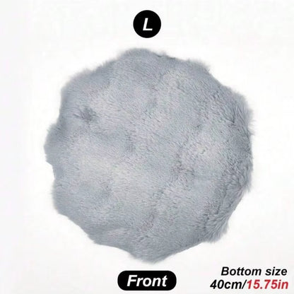 Winter Plush Cat Bed Mat round Pet Bed for Cats Small Dogs Fleece Pet Sleeping Mat Kitten Puppy Nest Pet Cushion Cat Accessories