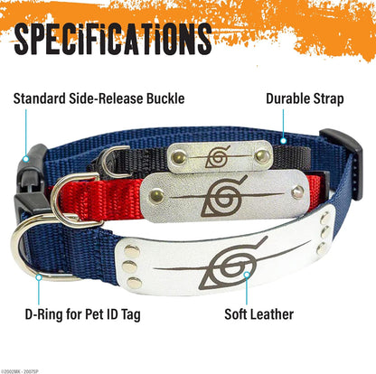 Naruto Dog Collar for Large Dogs, Medium, Xs/Small Puppy Collars – Officially Licensed Naruto Shippuden Hidden Leaf Village Anime Dog Collar, Naruto Gifts Pet Collar for Dogs Navy Rogue, MED
