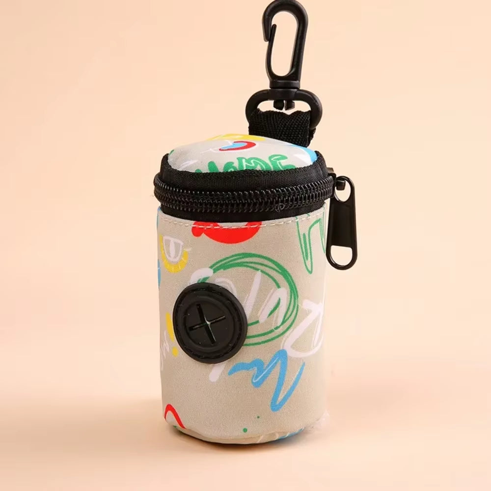 Hangable Dog Poop Bag Dispenser Zipper Dogs Walking Accessory Waste Bag Holder Portable Cute Garbage Bags Organizer Pet Supplies