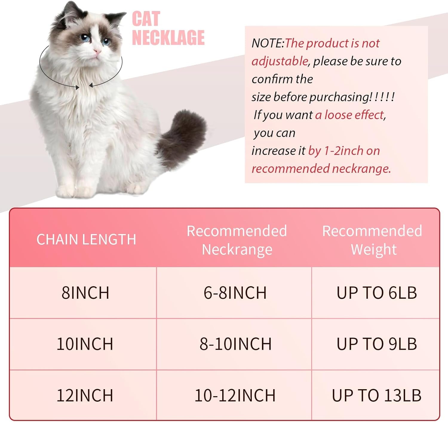 Cat Collar Diamond Chain Glitter Collar Walking Metal with Secure Buckle Cat Pet Necklace with Paw Charm and ID Tag Bell Link Cuban Jewelry Accessories Gift(8 Inch,Rose Gold, Pink)