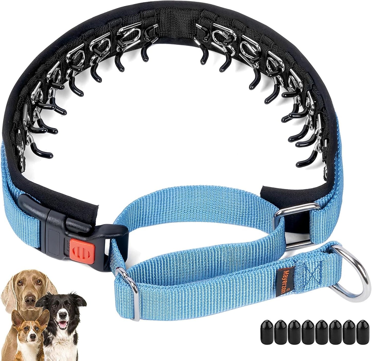 No Pull Dog Collar, Patented Martingale Collar for Small Medium Large Dogs with Buckle and Heavy Duty Nylon for Walking Training Hunting, Safe and Easy to Use(M, Green)