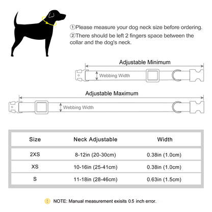 Custom Dog Collar Nylon Puppy Dog Collars with Cute Bowknot Engraved Pet Necklace Dog Collars for Small Medium Dogs Chihuahua
